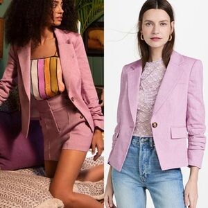 VERONICA BEARD Aaliyah Linen Dickey Jacket in Heathered Orchid Sz 4